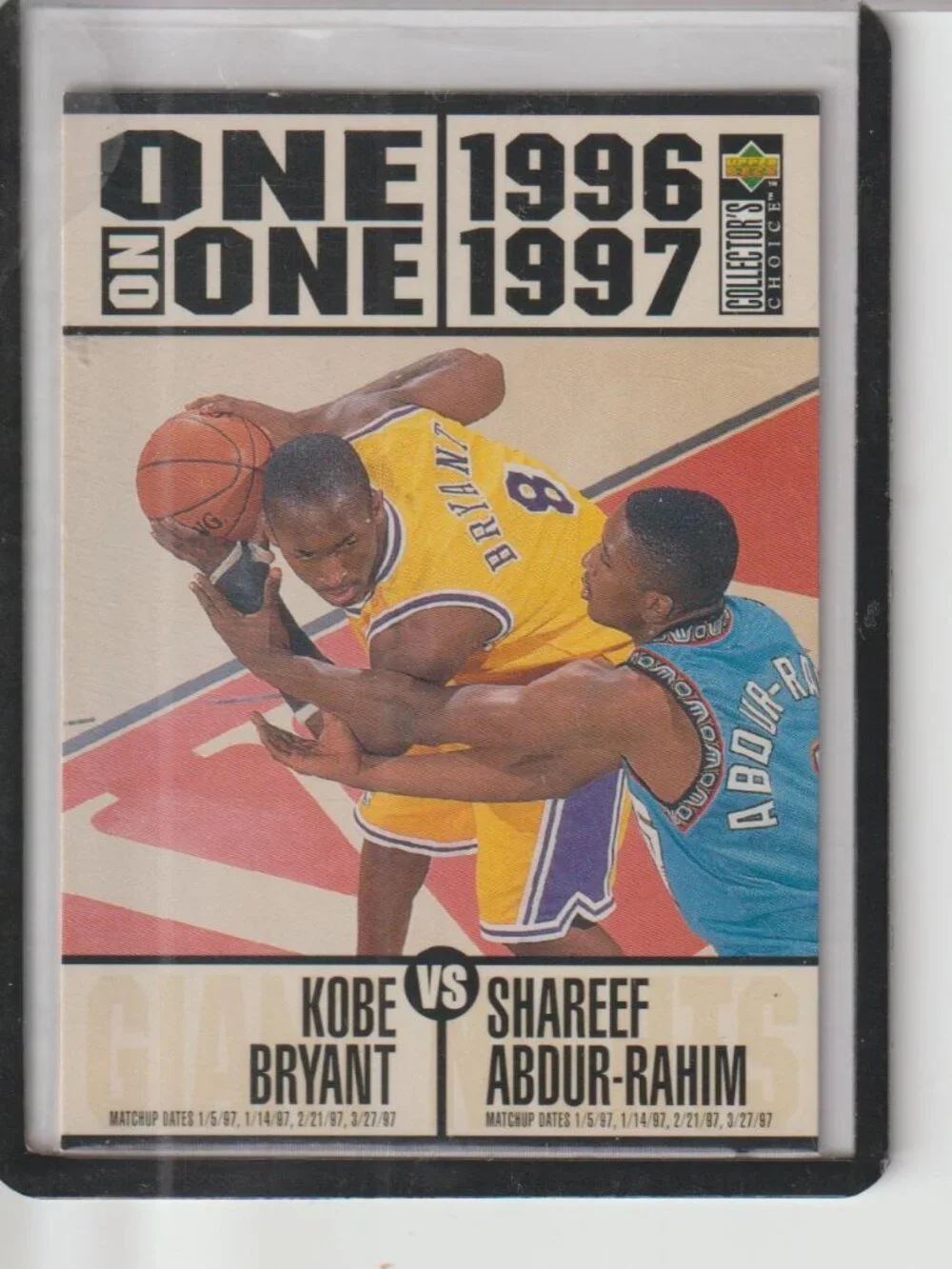 Kobe Bryant vs Shareef Abdur-Rahim1996-97 Upper Deck One on One Insert #11